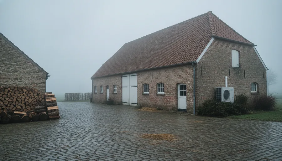 Installation d'une pompe à chaleur haute température dans une ancienne ferme flamande à Annappes
