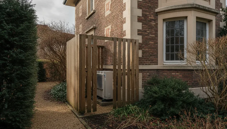 Pompe à chaleur haute température installée derrière une villa Art déco en brique à Lambersart