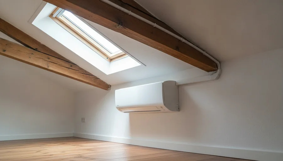 Splits de climatisation réversible posés sous les combles aménagés d'une maison de Lesquin