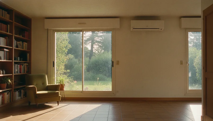 Splits de climatisation réversible installés dans un séjour du quartier du Triolo à Villeneuve-d'Ascq